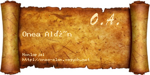 Onea Alán névjegykártya